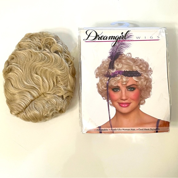 New Dreamgirl Synthetic Hair Wig, Short Curly Blonde - Picture 2 of 4
